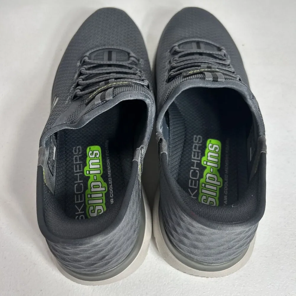 Skechers Men’s Slip ins Shoes Size 8 Charcoal Gray Comfort Memory Foam Flaw